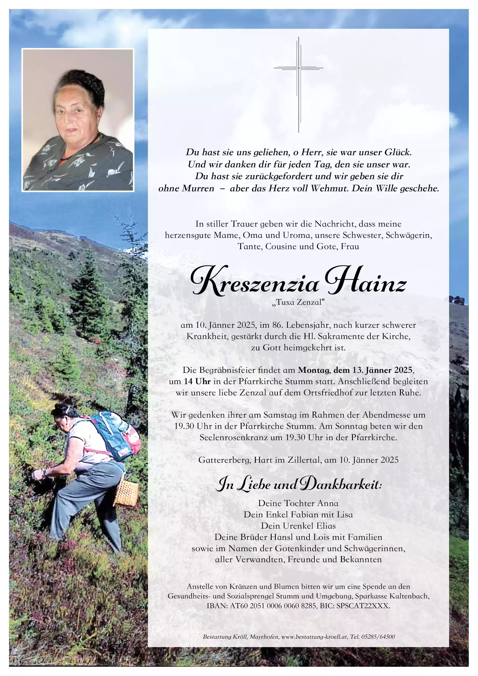 Parte von Kreszenzia Hainz